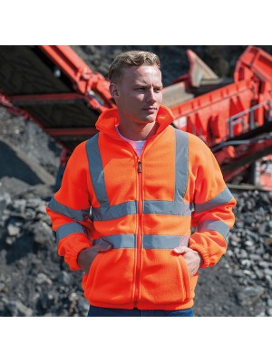 Plain High-visibility full zip fleece RTY 300 GSM